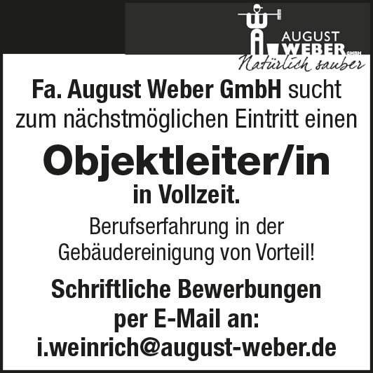 Objektleiter (m/w/d) ab sofort!