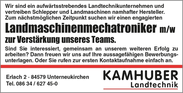 Landmaschinenmechatroniker (m/w/d) ab sofort!