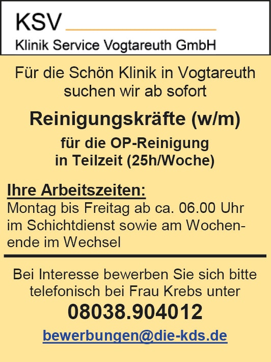 Reinigungskräfte (m/w/d) ab sofort!