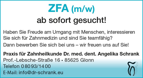 ZFA (m/w/d) ab sofort!