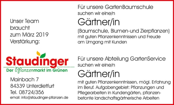 Gärtner (m/w/d) ab sofort!