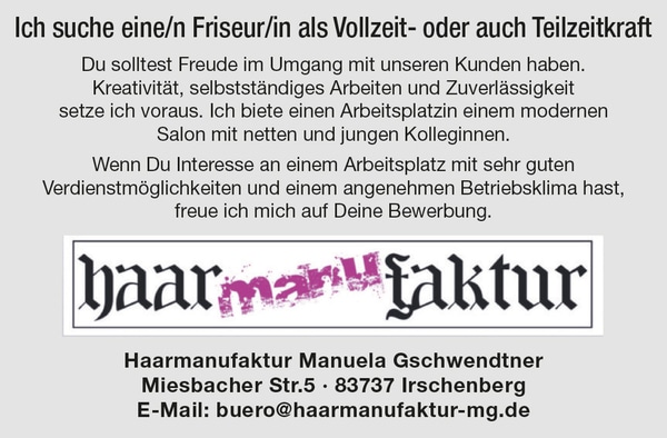 Friseur (m/w/d) ab sofort!